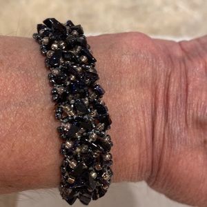Beaded Bracelet. Navy beads. Beautiful and in Excellent Condition.